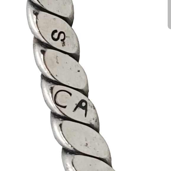 VINTAGE ARTISAN SIGNED SOLID STERLING SILVER TWISTED CABLE CUFF BRACELET - Picture 8 of 8